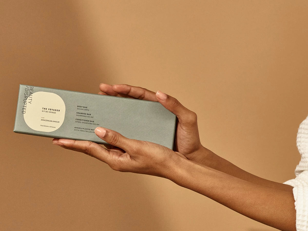 A complete solid ritual, reduced for movement, including Solid Shampoo, Conditioner and Mask, and Body Treatment 