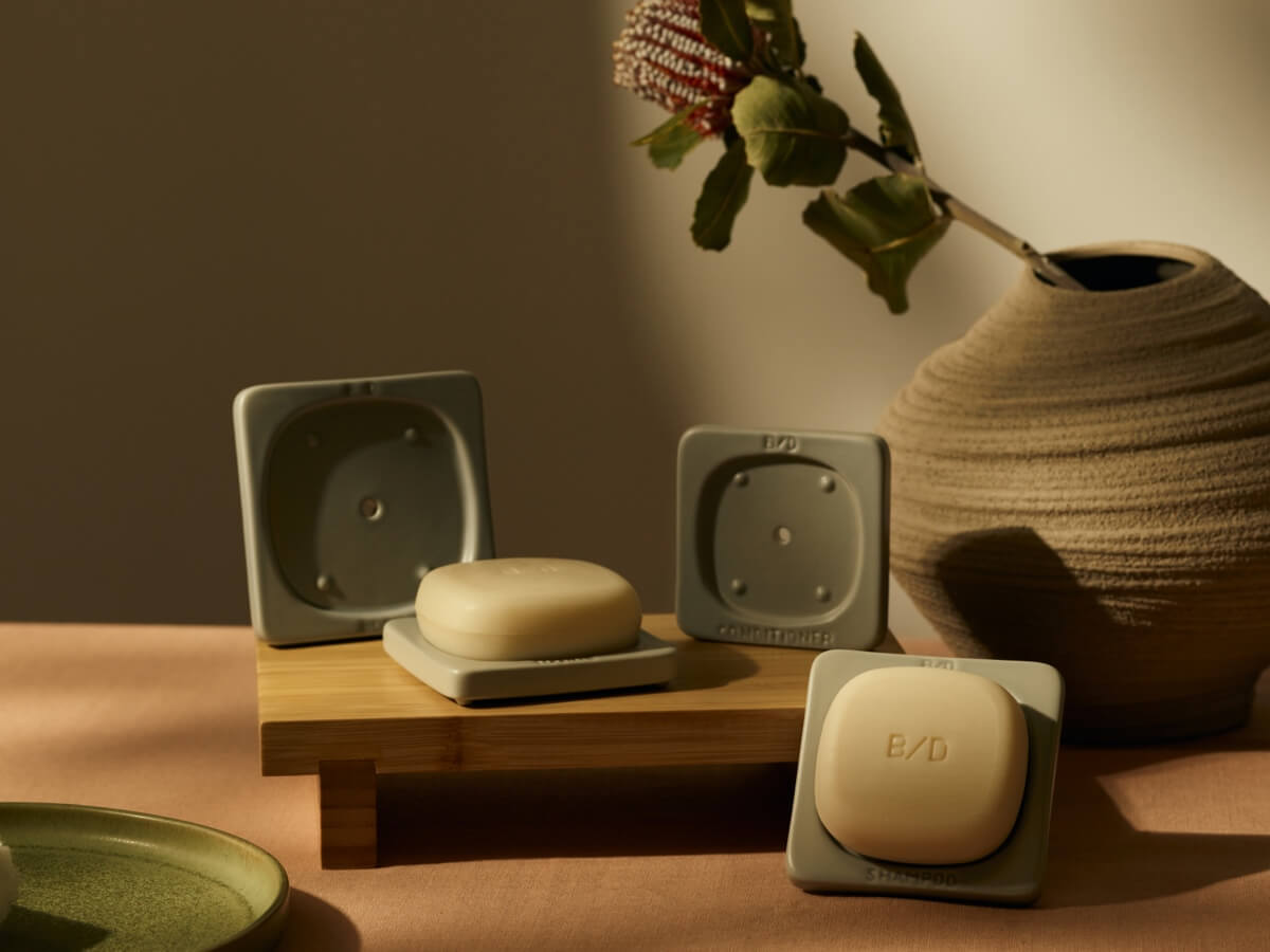 A hand-crafted ceramic holder designed to preserve the integrity and longevity of solid hand soap