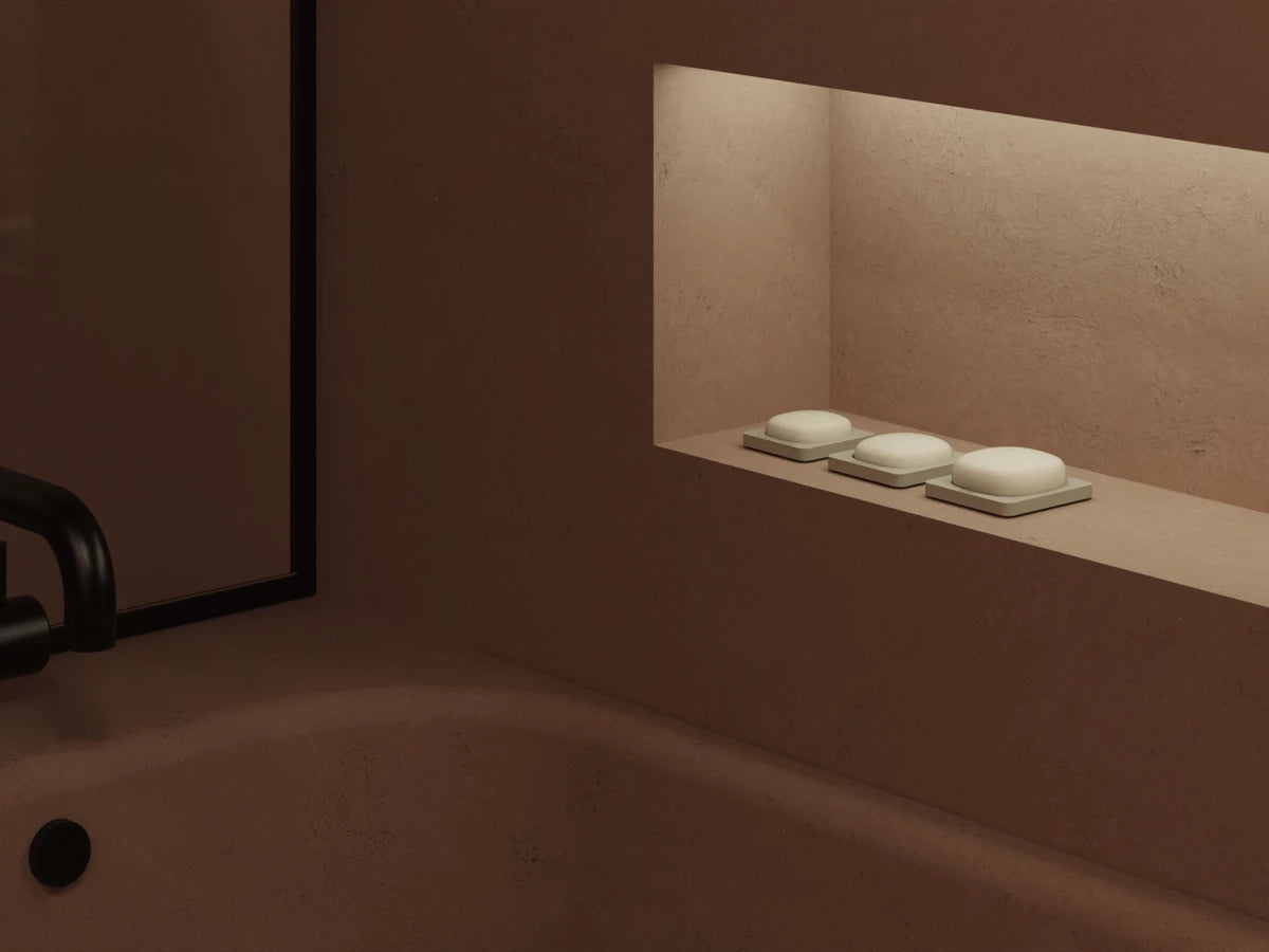 A hand-crafted ceramic holder designed to preserve the integrity and longevity of solid conditioner
