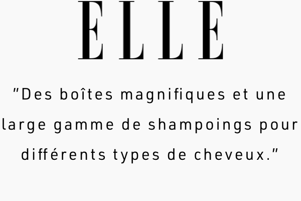 des boites magnifiques et une large gamme de shampoings